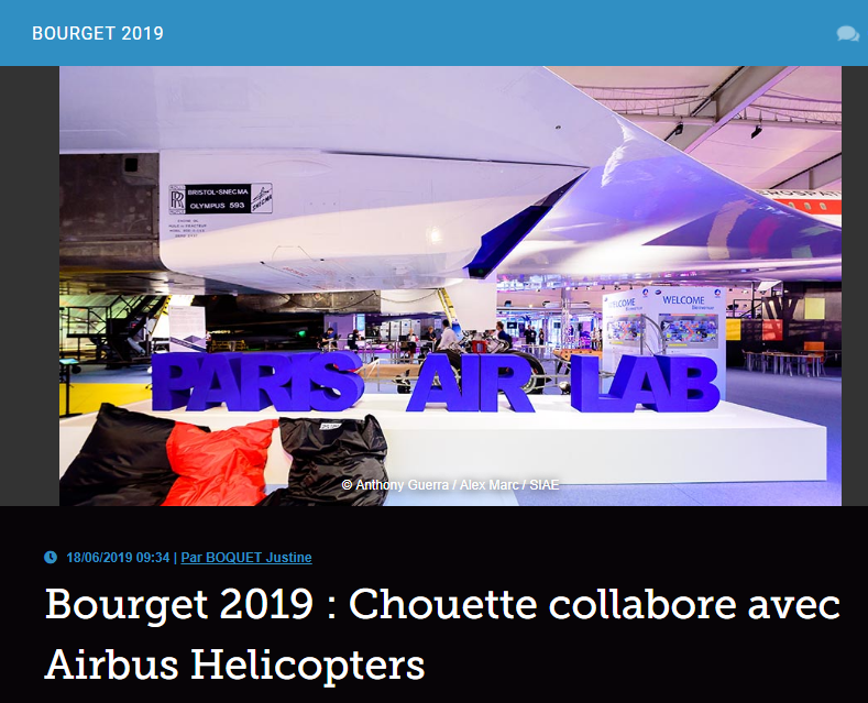 Bourget 2019 : Chouette collabore avec Airbus Helicopters