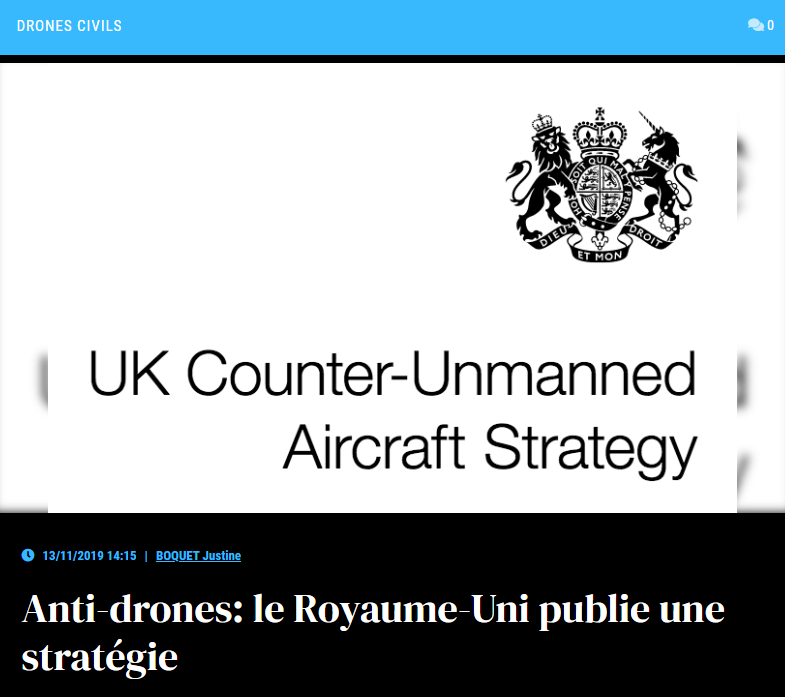 Anti-drones: le Royaume-Uni publie une stratégie