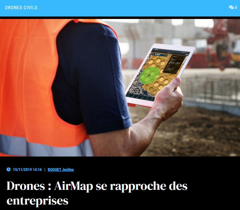 Drones : AirMap se rapproche des entreprises