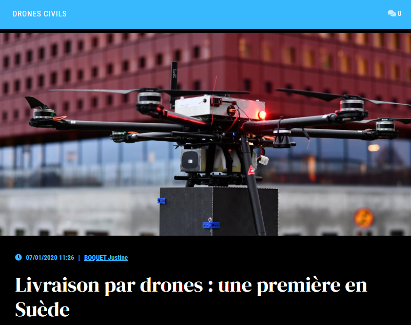 Livraison par drones : une première en Suède